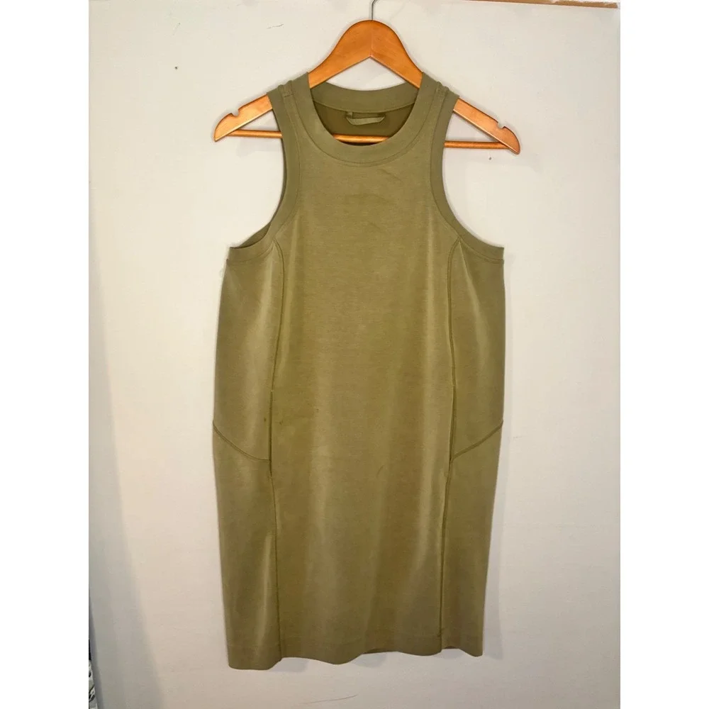 Lululemon Softstreme Back In Action Tank Dress Olive Green Athleisure Minimal‎ 6